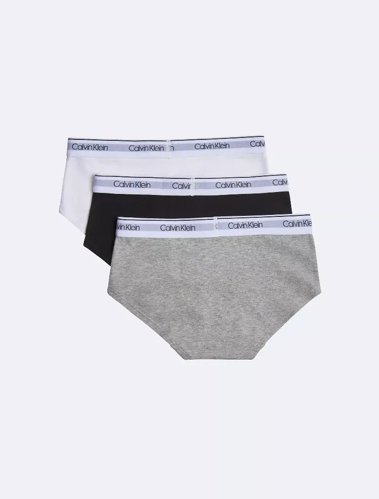 3 Pack hipster de algodón moderno para niñas