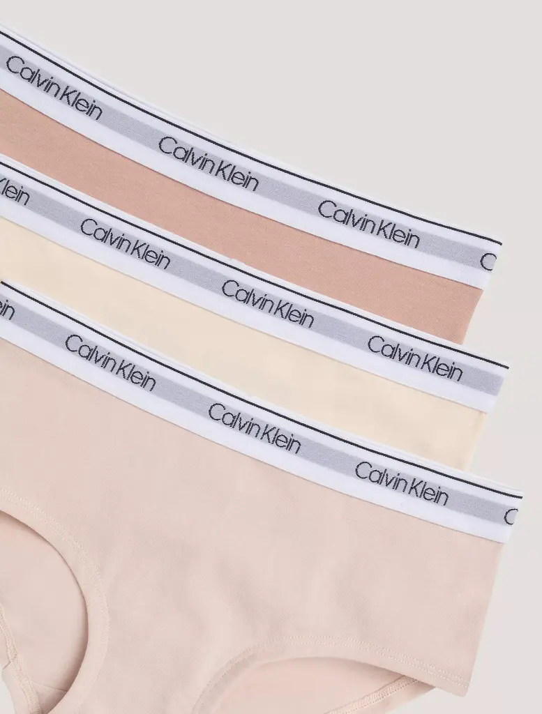 3 Pack hipster de algodón moderno para niñas CK