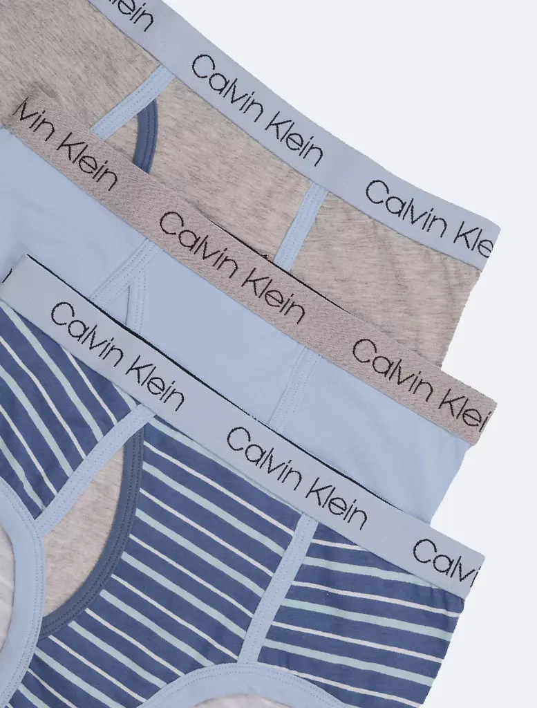 3 Pack calzoncillos de algodón elástico con logotipo para niños CK