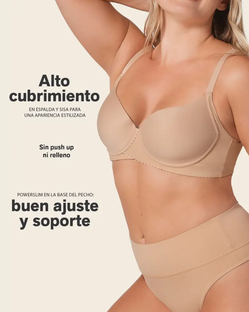 Brasier de buen cubrimiento en escote y espalda Maxi Support Bra