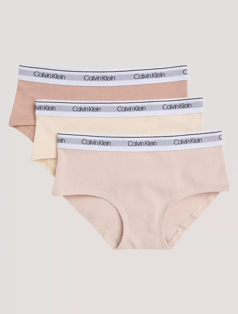 3 Pack hipster de algodón moderno para niñas CK
