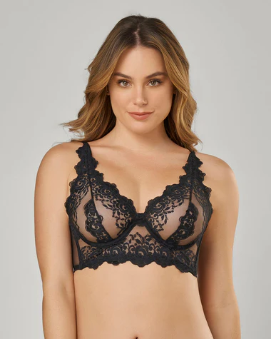 Brasier con encaje y transparencias